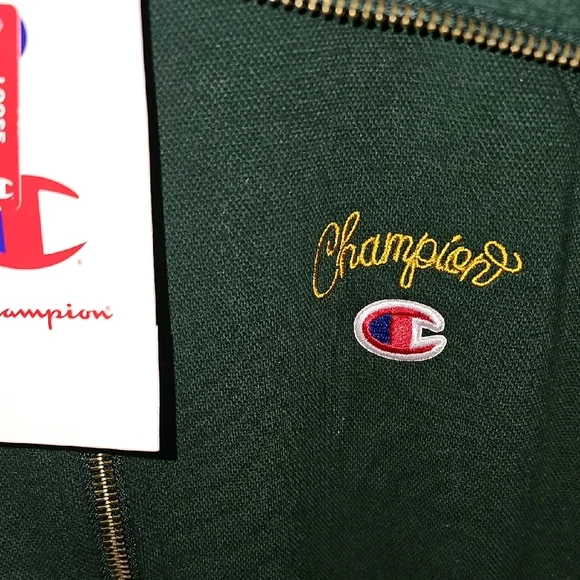 Champion Forest Green Jacket with Yellow Accents - Picture 4 of 6
